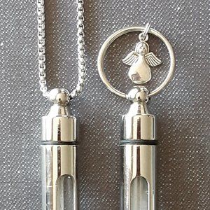 Key Chains Necklace Urn,Stainless Cremation Jewelry,Keepsake Urn,Cremation Urn